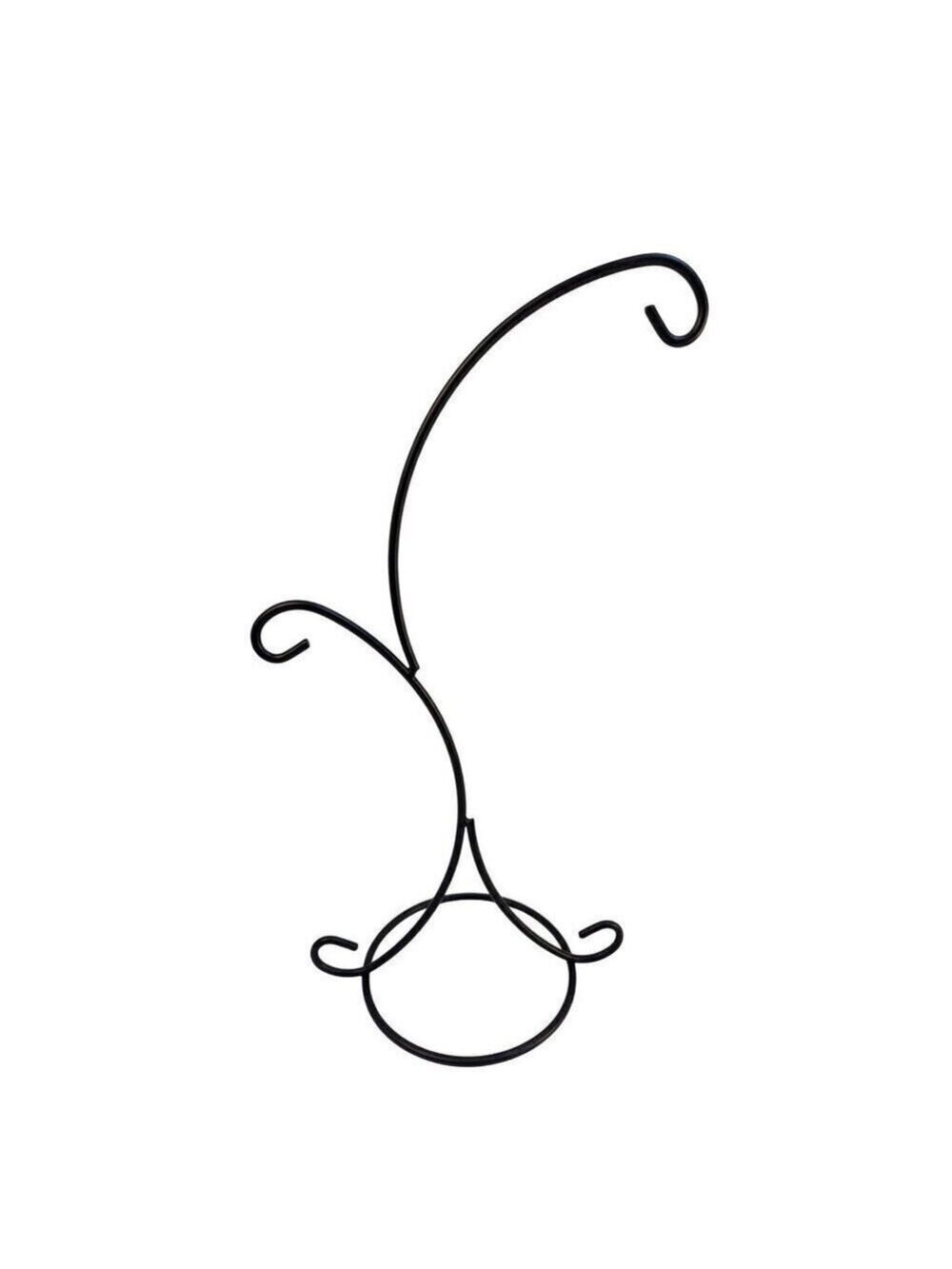 Black Metal Double Hook Stand Ornament Glass Ball Holder